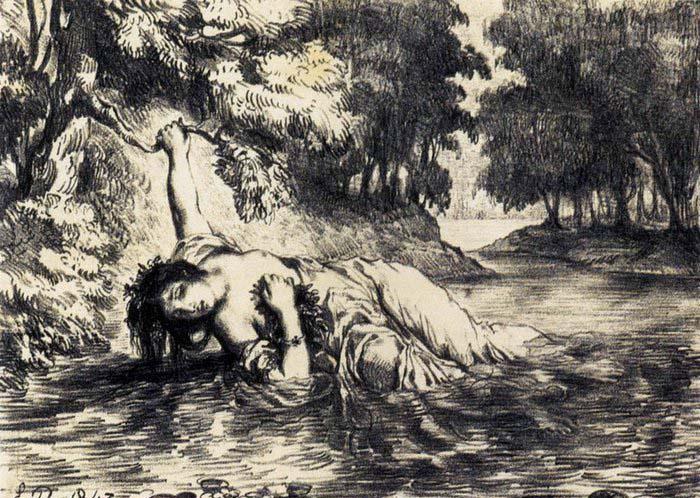 Eugene Delacroix The Death of Ophelia china oil painting image